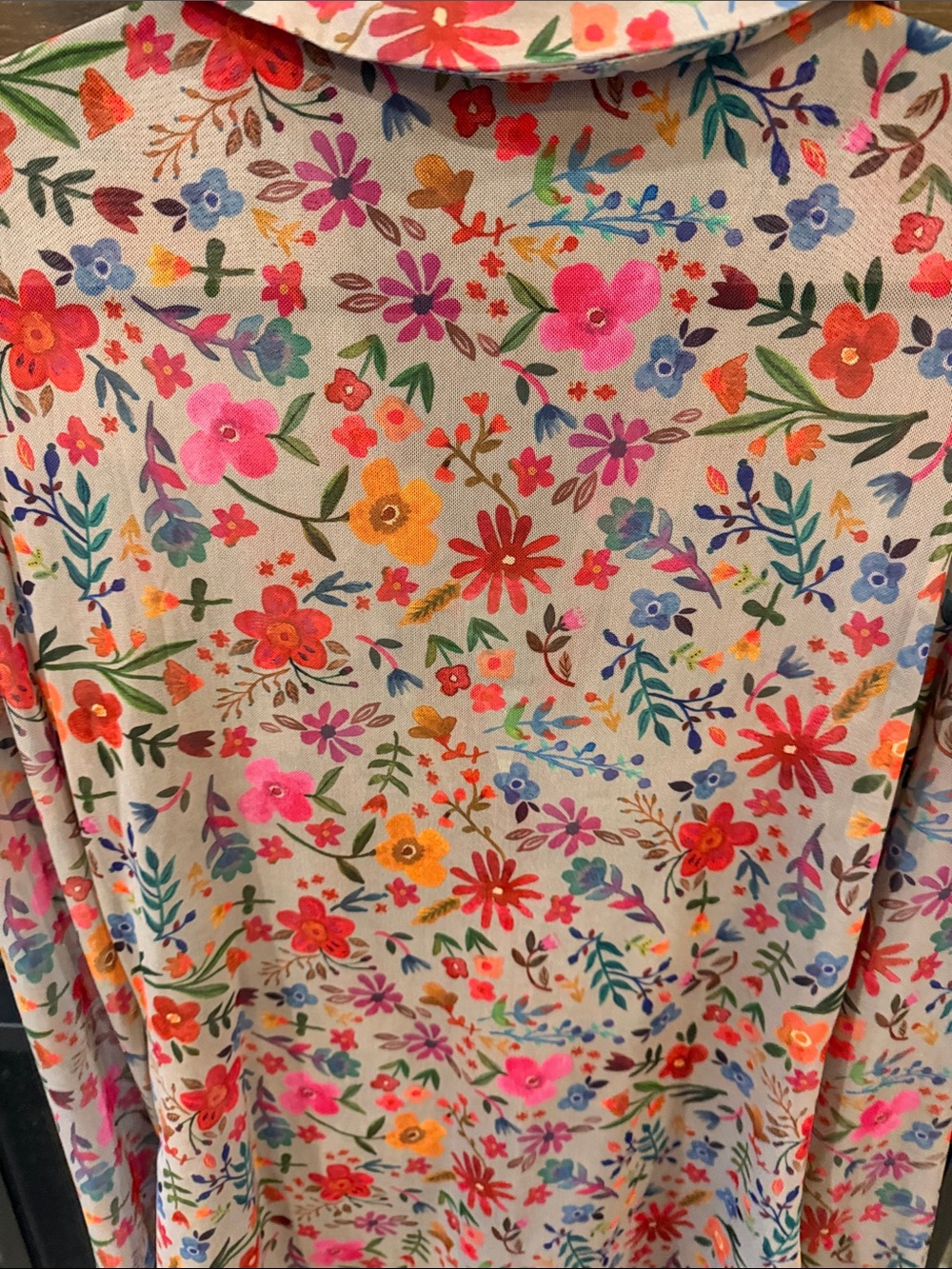 Natural Life Floral Button-Front Long Sleeve Top - Pink Multicolor - Picture 6 of 7